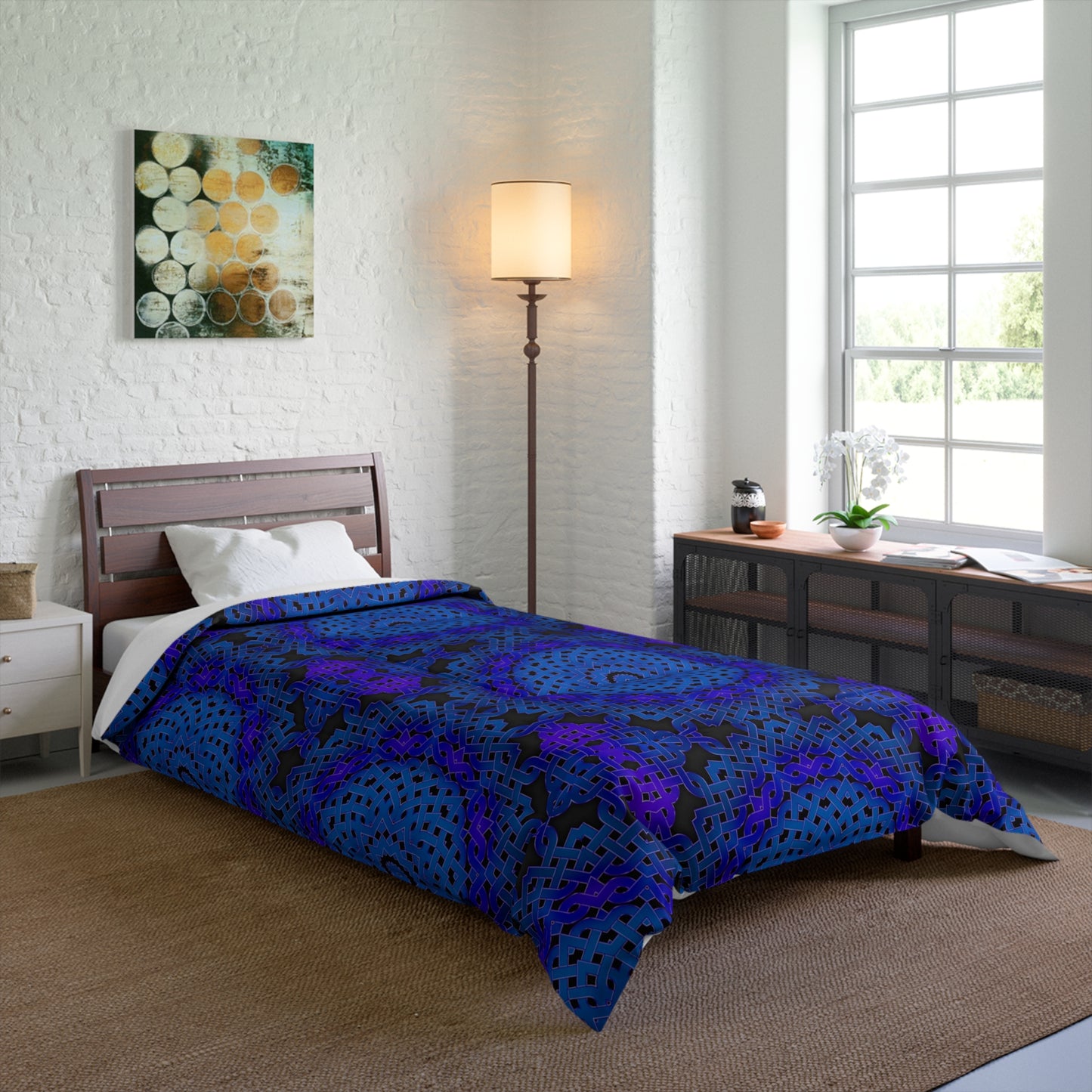 Blue Celtic Kaleidoscope Comforter — Bohemian Bedding
