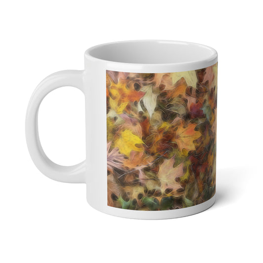 Late October Leaves Light Jumbo Mug, Cozy Fall Coffee Cup, Perfect for Thanksgiving, Seasonal Home Decor, Unique Gift Idea