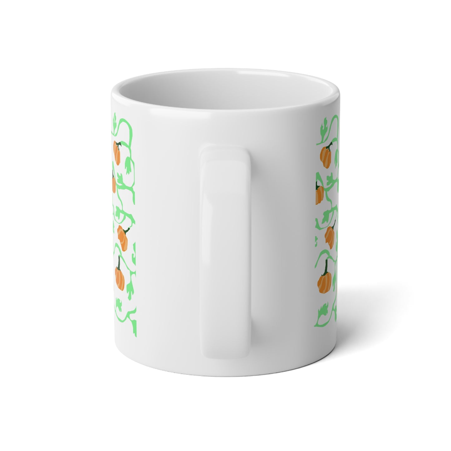 Pumpkin and Vines Pattern Jumbo Mug, Cozy Fall Drinkware, Seasonal Coffee Cup, Halloween Decor, Gift for Pumpkin Lovers