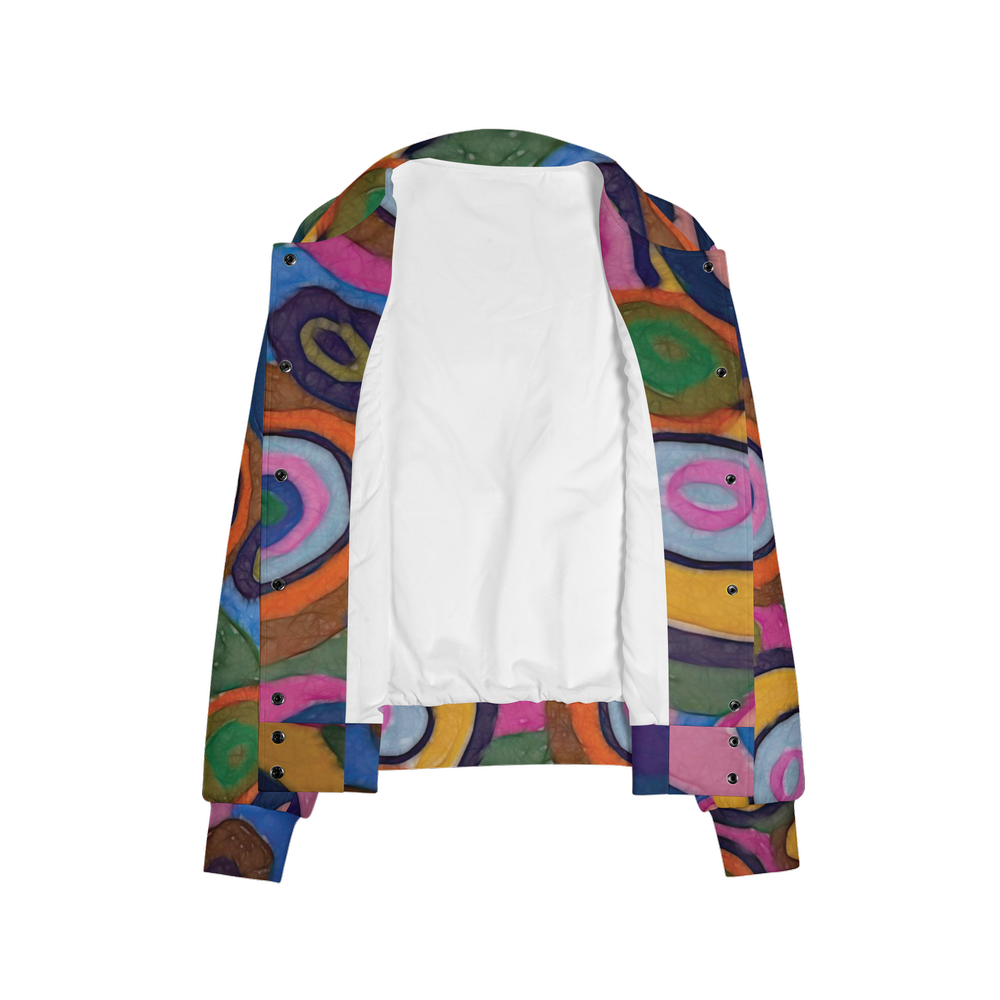 Warm Autumn Bubbles Women's Double Layered Bomber Sports Jacket-Techno Scuba Knit