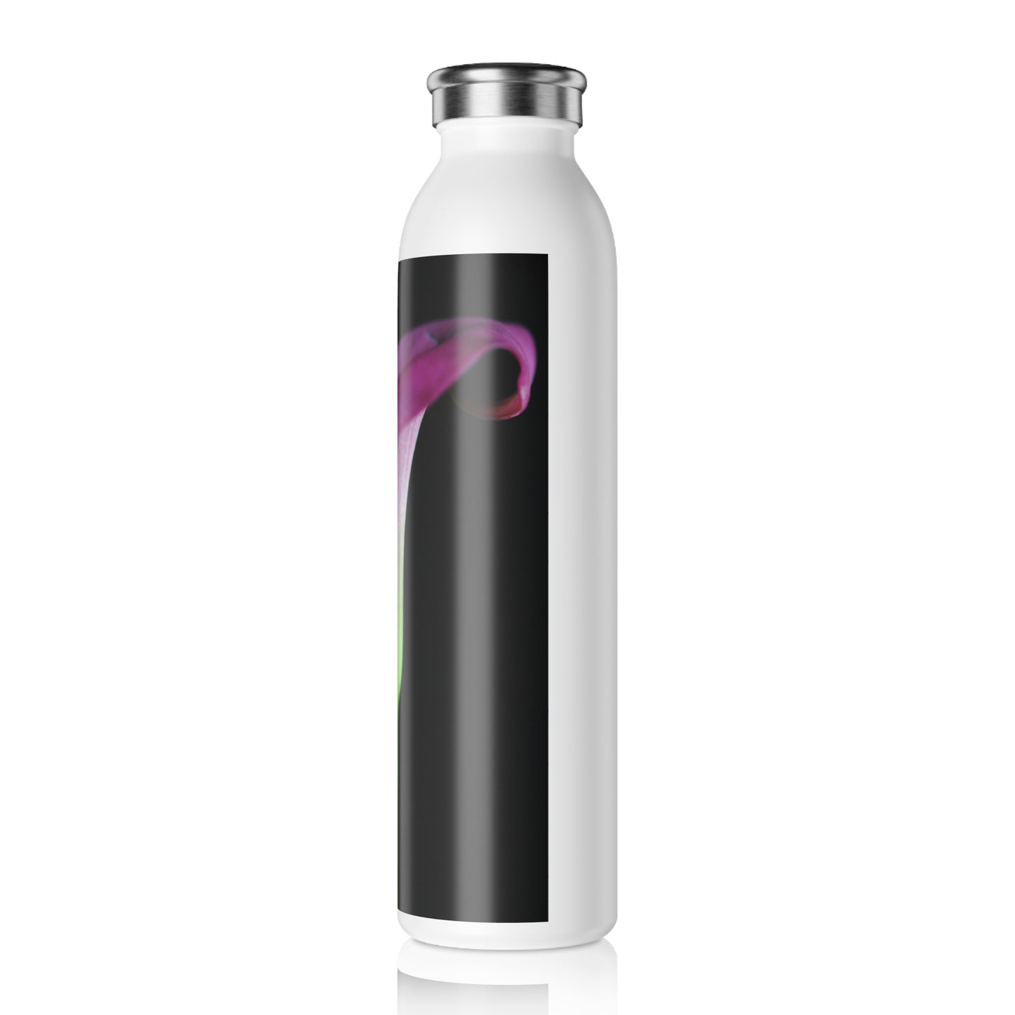 Slim Water Bottle – Elegant Purple Calla Lily Stainless Steel Bottle