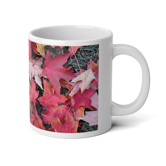 Maple Leaves 4 Jumbo Mug, Fall Coffee Cup, 20oz Ceramic Mug, Seasonal Drinkware, Rustic Home Decor, Perfect Gift for Fall Enthusiasts
