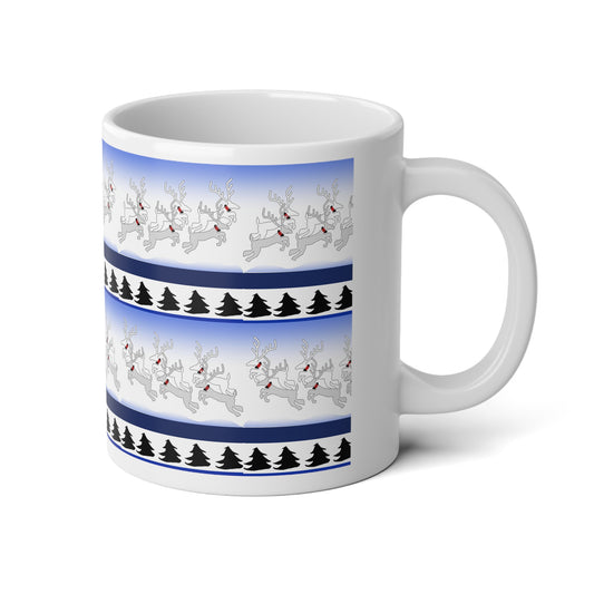 20oz Christmas Reindeer Jumbo Mug — Festive Holiday Morning Coffee Cup