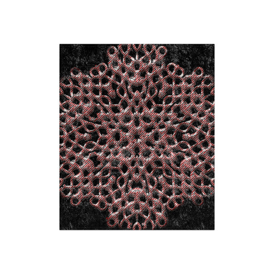 Candy Cane Snowflake Crushed Velvet Blanket