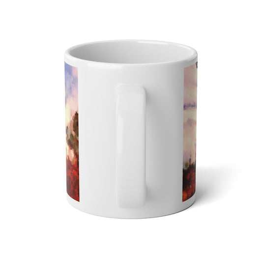 Birds Over a Field Jumbo Mug - 20oz Coffee Cup, Bird and Sky Design, Perfect for Nature Lovers, Home Decor, Gifting, Coffee Lover's Mug
