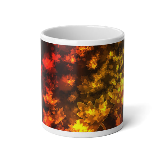 Autumn Leaves  in Bokeh Jumbo Mug, Cozy Fall Coffee Cup, Warm Hot Cocoa Mug, Harvest Decor, Thanksgiving Gift Idea