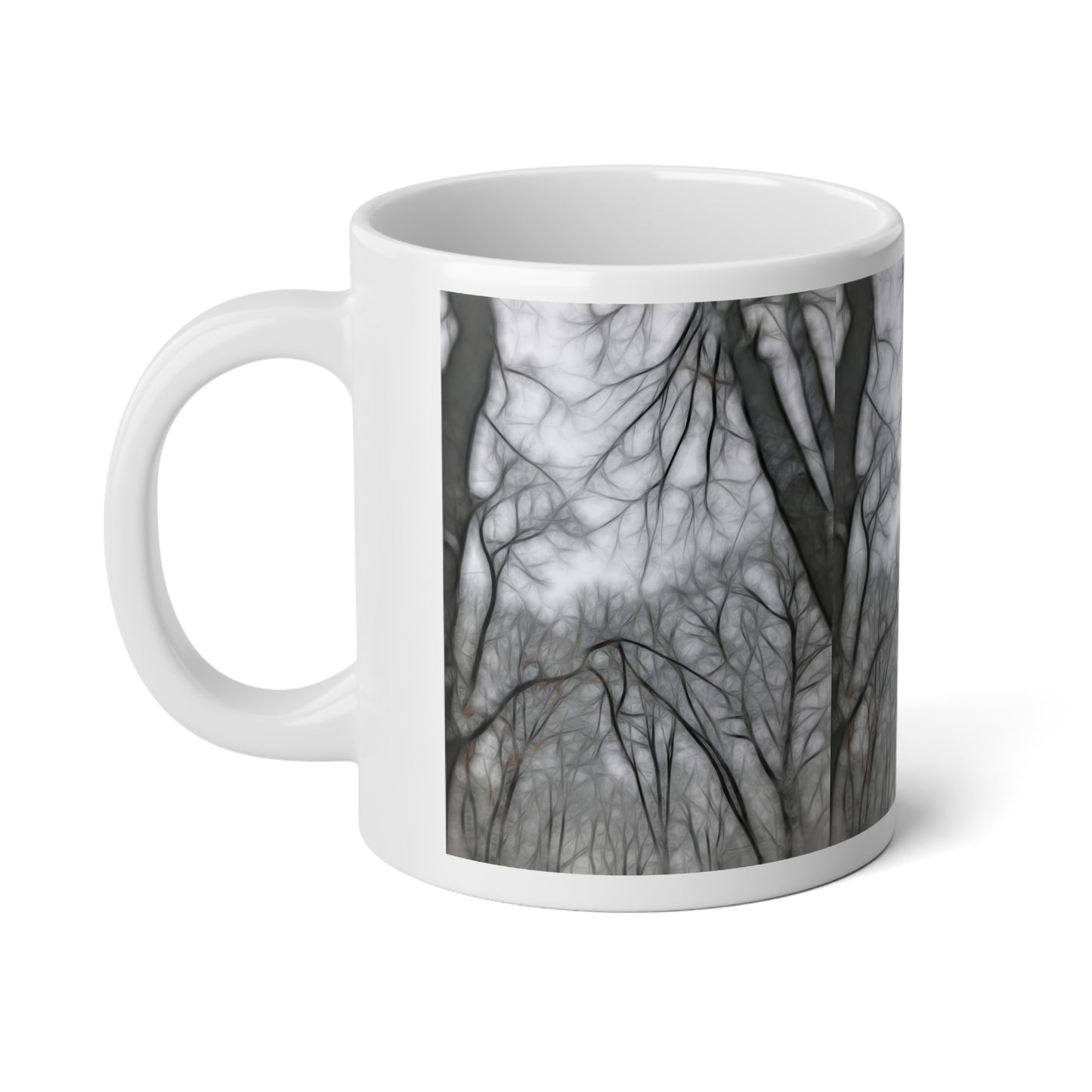 Calm Winter 20oz Jumbo Mug — Moody Winter Tree Silhouette Coffee Cup