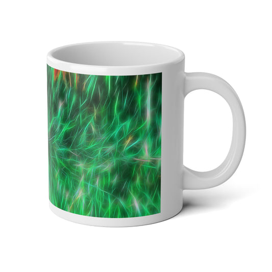 20oz Jumbo Mug — Green Abstract Garland Coffee Cup
