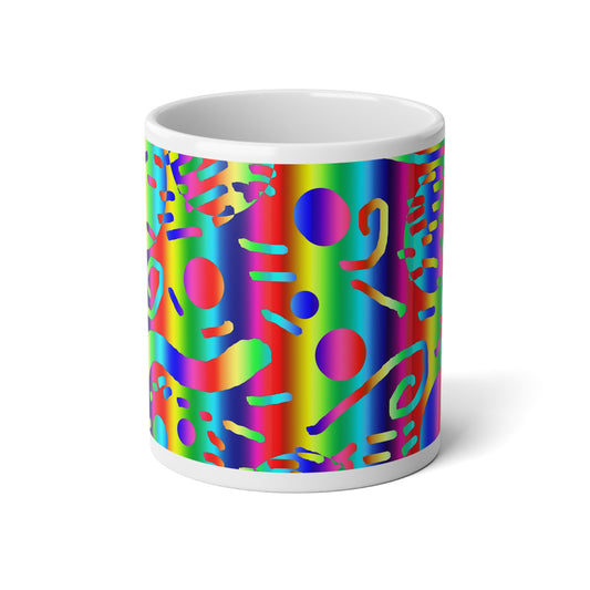 Rainbow Confetti Jumbo Coffee Mug, 20oz, Rainbow Mug, Fun Drinkware, Gift for Coffee Lovers, Unique Home Decor