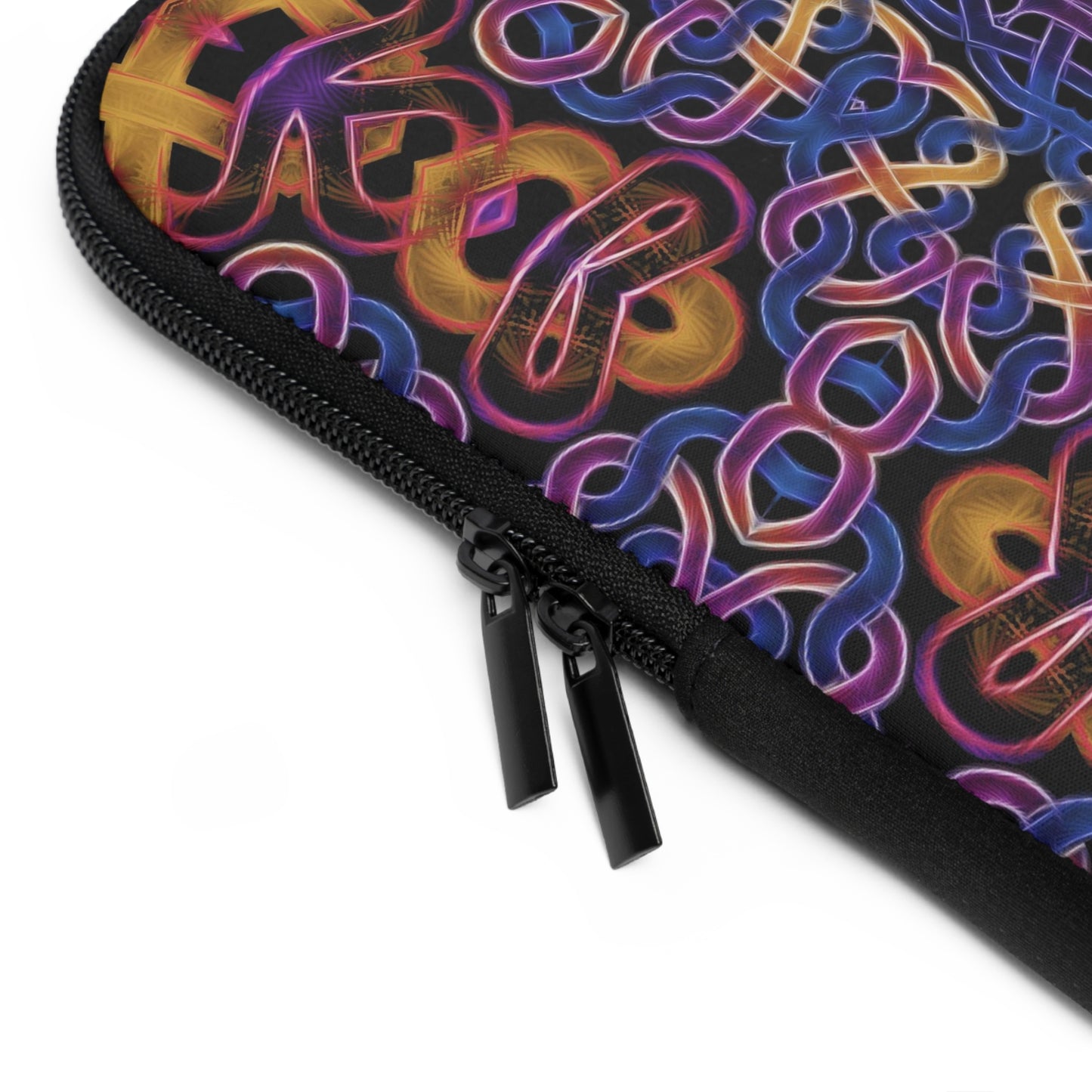 Blue Gold Celtic Kaleidoscope Laptop Sleeve