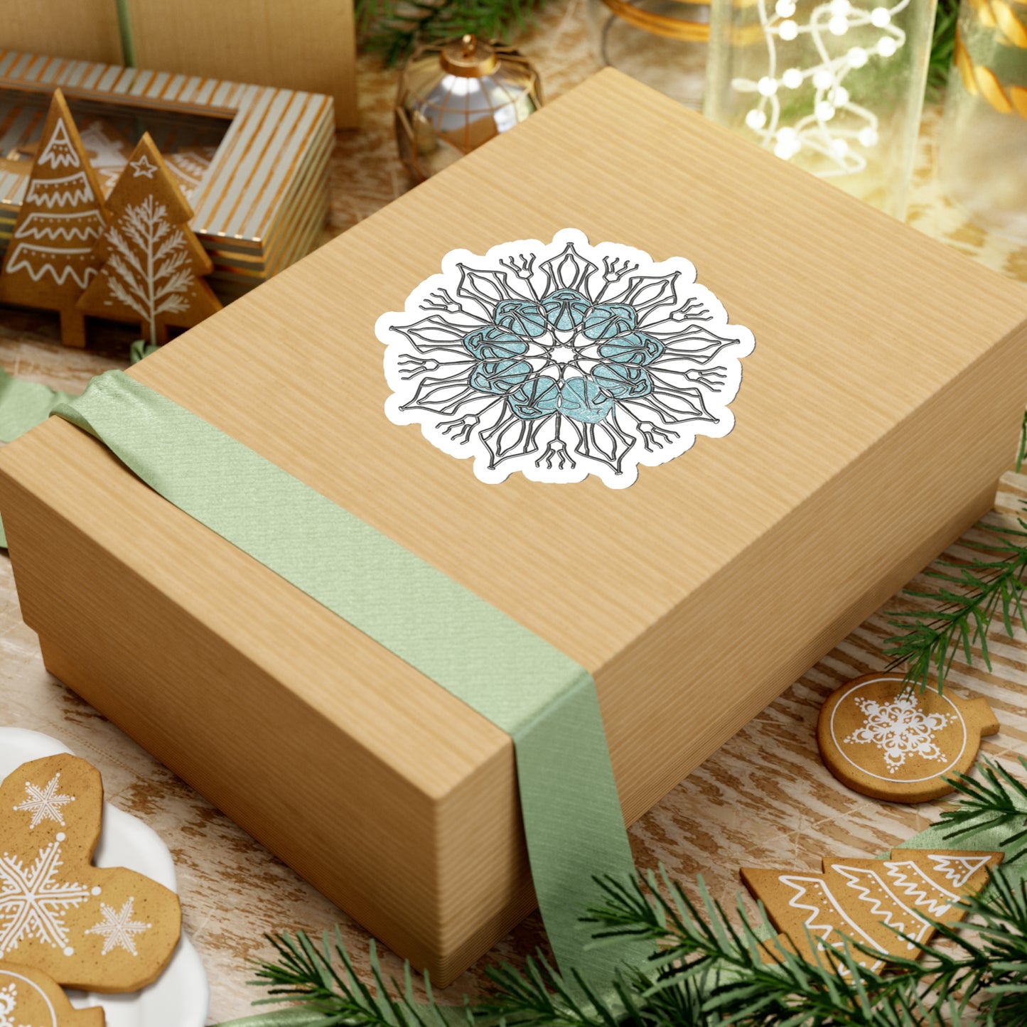 Snowflake Mandala Kiss-Cut Stickers