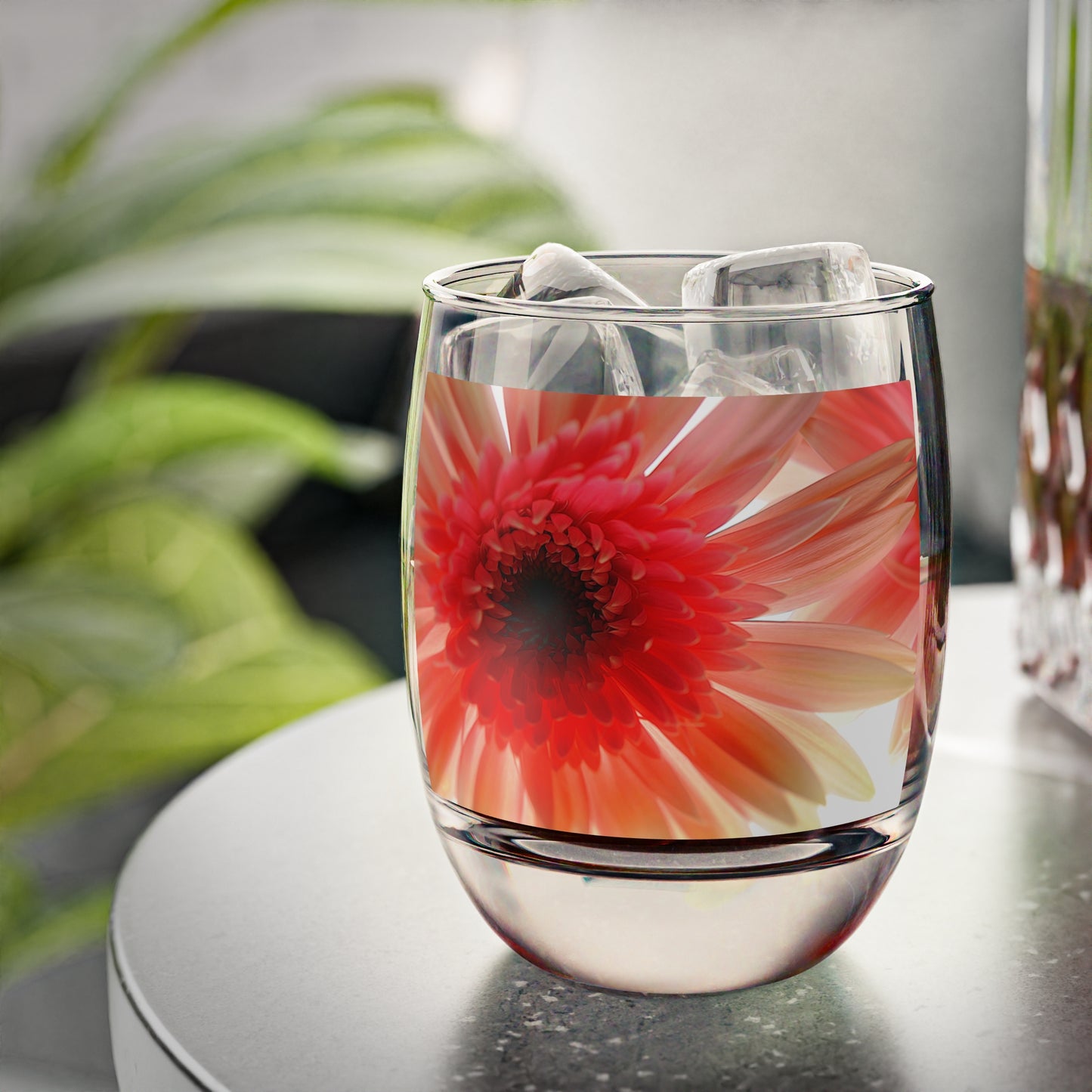 Ethereal Pink Daisy Whiskey Glass