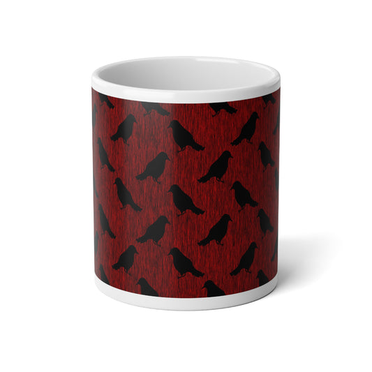 Gothic Raven Jumbo Mug, 20oz - Perfect for Coffee Lovers, Halloween Decor, Unique Gift, Dark Aesthetic, Bird Lovers