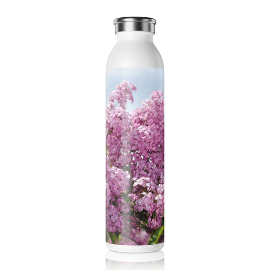 Lilacs Slim Water Bottle - Perfect for Outdoors, Fitness, Gifts, Sustainable Living, Eco-Friendly Hydration