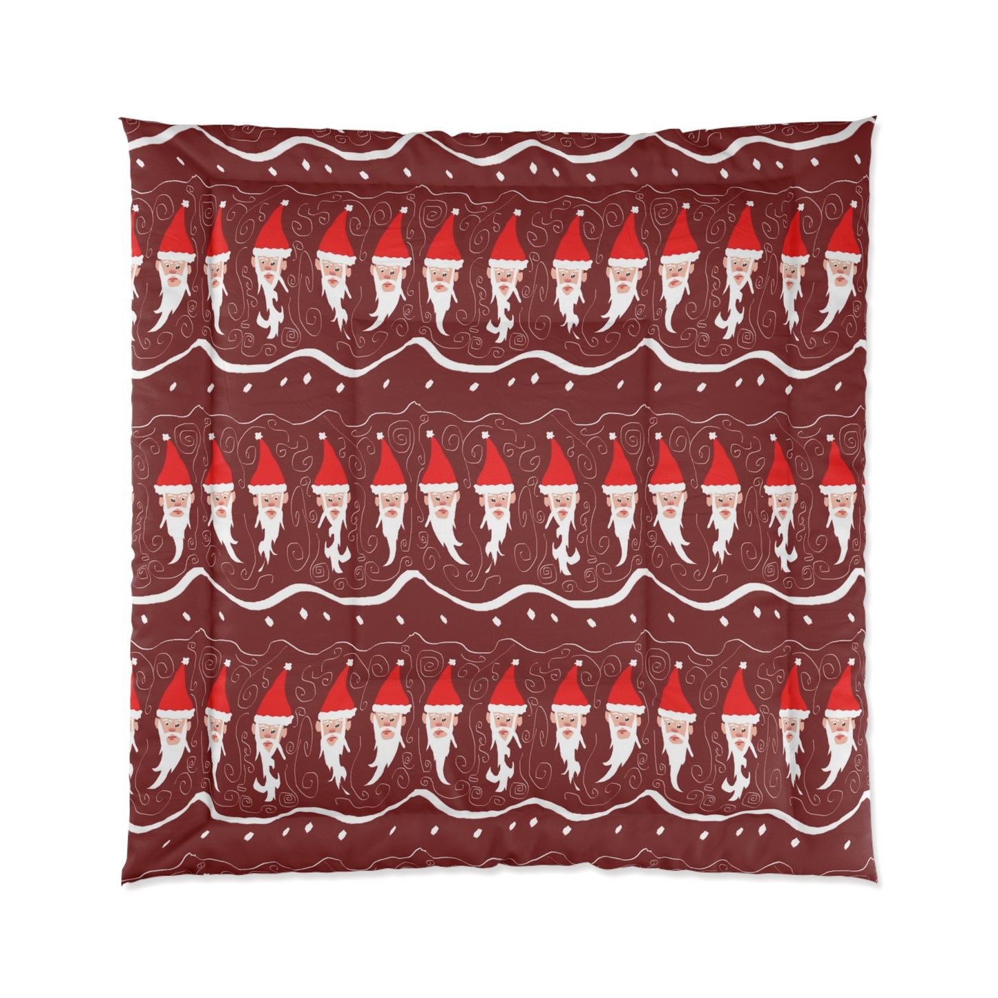 Santa Pattern Comforter — Festive Christmas Bedding