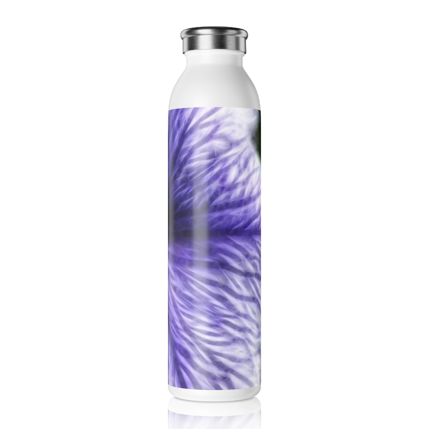 Purple Pansy Slim Water Bottle — Abstract Bloom Insulated Bottle