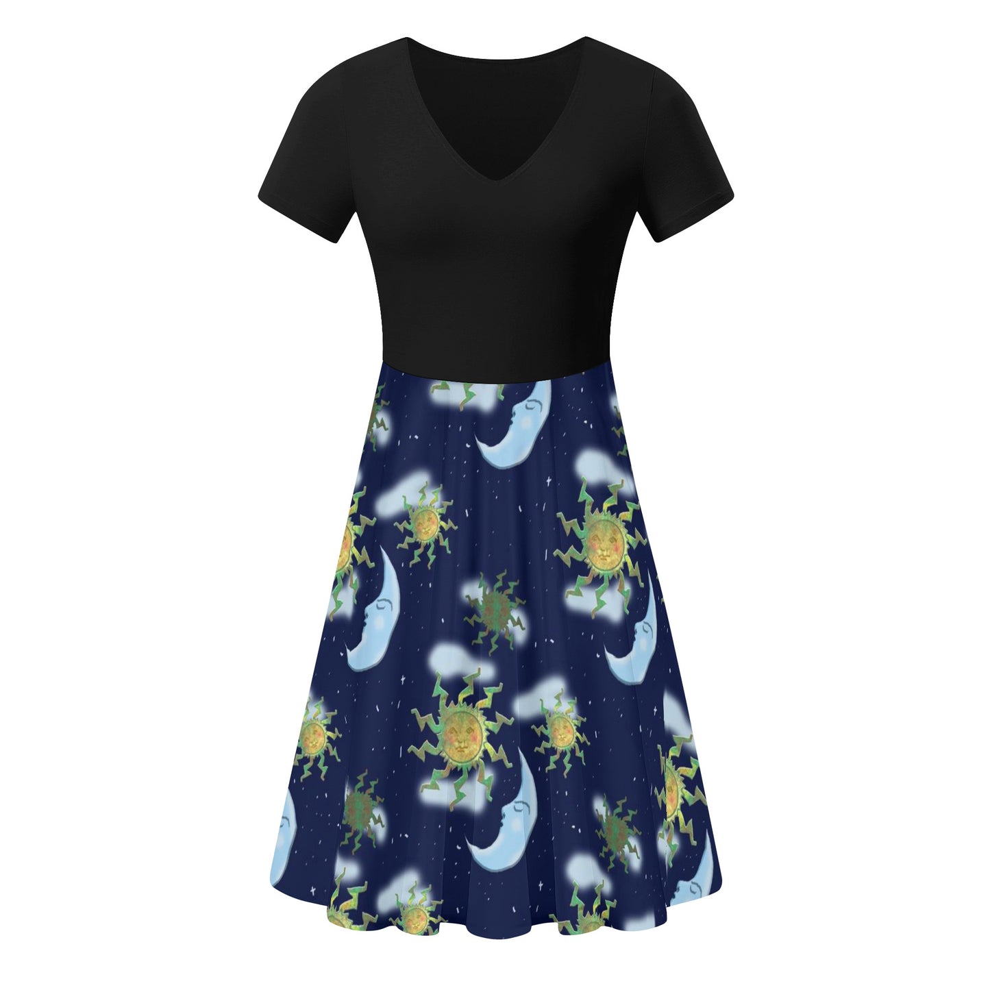 Antique Sun Womens Black Ruffle Summer Dress