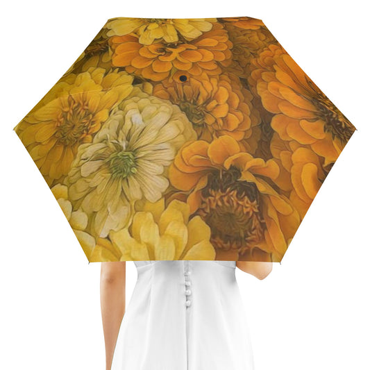 Yellow Zinnias Fully Auto Open & Close Umbrella Printing Outside