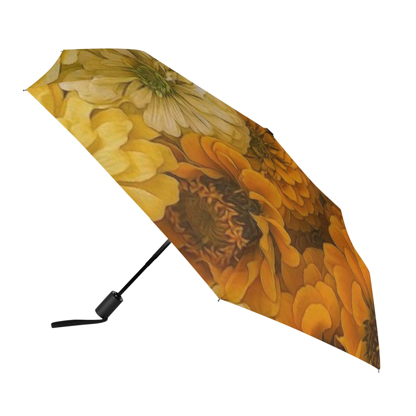 Yellow Zinnias Fully Auto Open & Close Umbrella Printing Outside