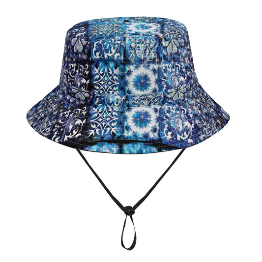 Blue Crystal Motif Fishermans Hat