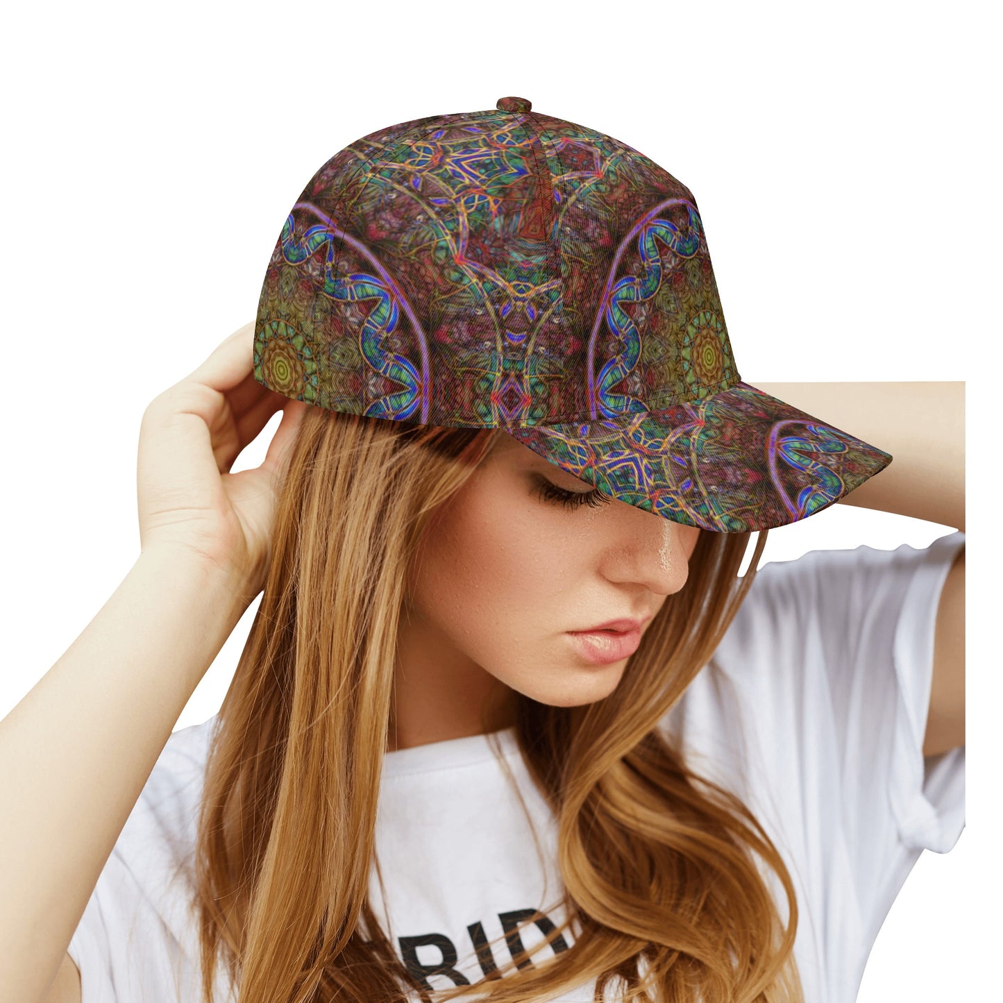 Pink Windy Kaleidoscope All Over Printing Baseball Caps