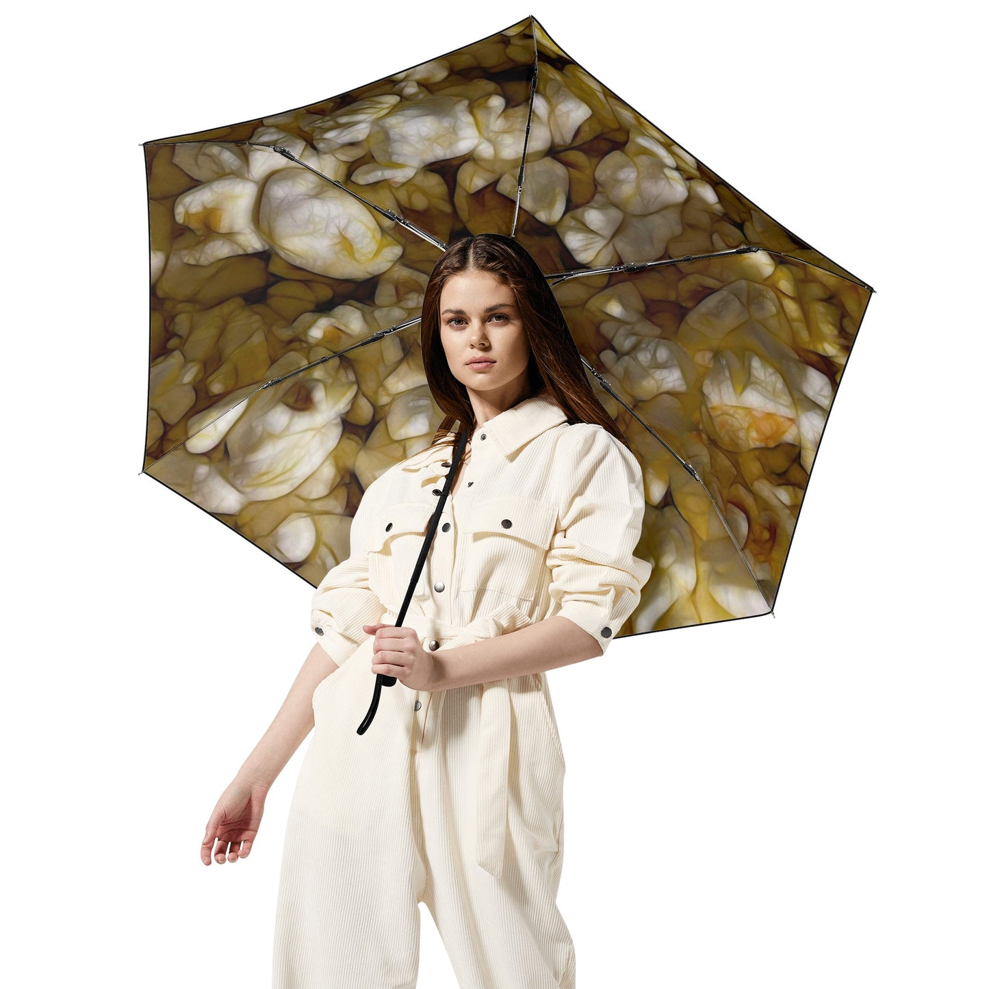 Buttered Popcorn Fully Auto Open & Close Umbrella Printing Inside