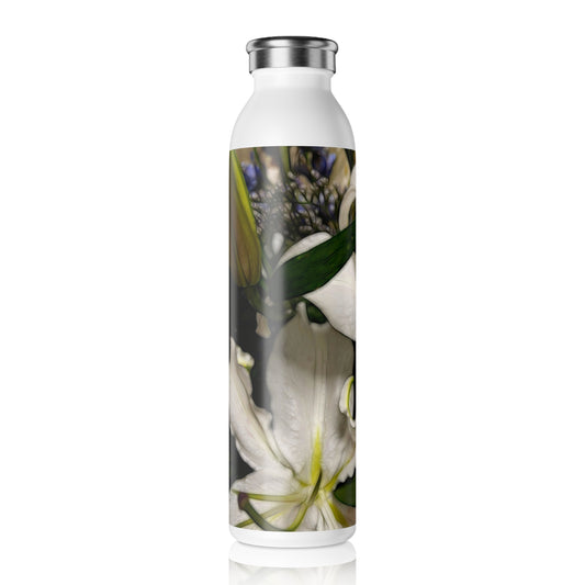 November Flowers 6 Slim Water Bottle, Eco-Friendly Hydration, Gift for Her, Workout and Travel Companion, Stylish Water Bottle