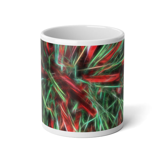 20oz Jumbo Mug — Festive Abstract Red & Green Holiday Garland Coffee Cup