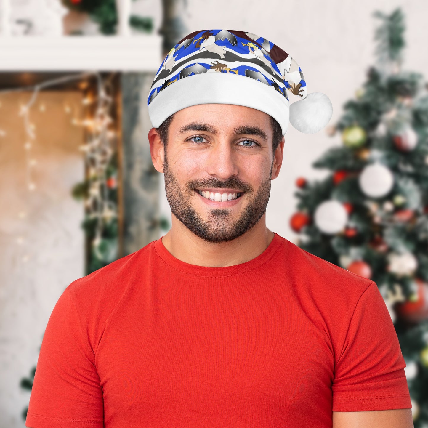 Angels Pattern Christmas Santa‘s Hats