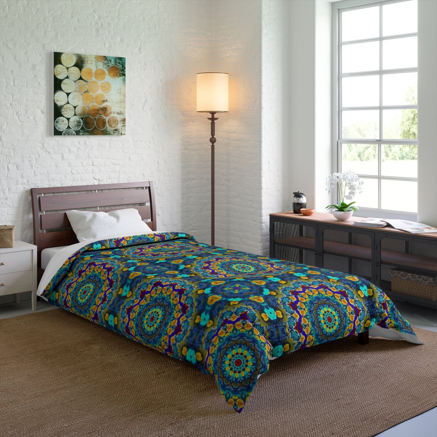 Bohemian Mandala Comforter — Colorful Kaleidoscope Bedding