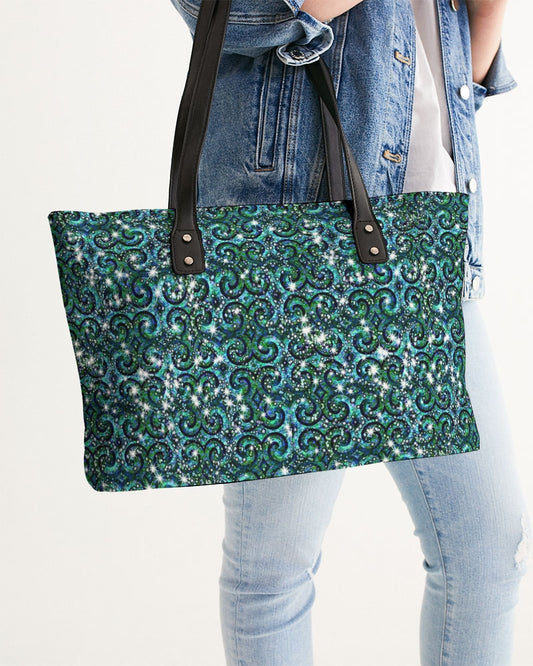 Blue Ice Sparkle Swirl Stylish Tote