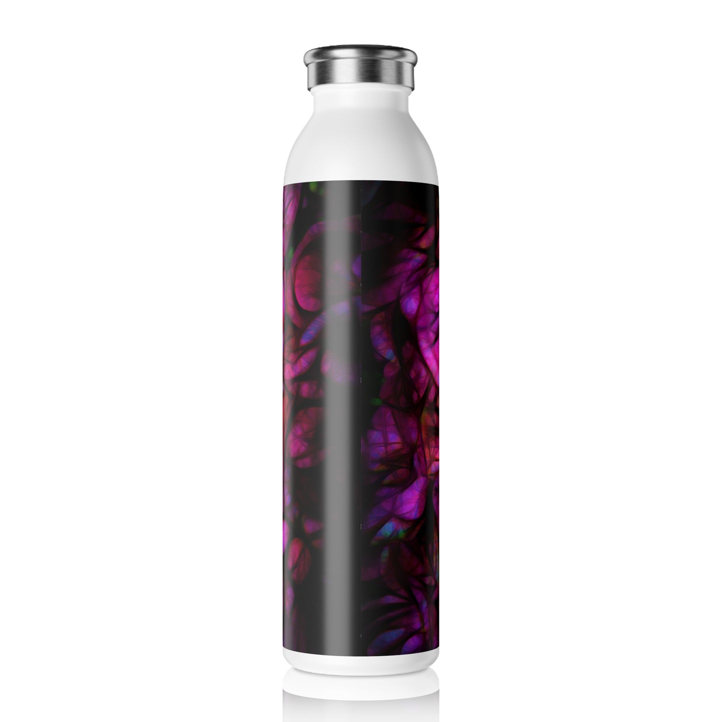 Dark Pink Flower Background Water Bottle with Floral Design, Eco Friendly Hydration, Stylish Drinkware, Perfect Gift for Her, Fitness Essential, Summer Accessory