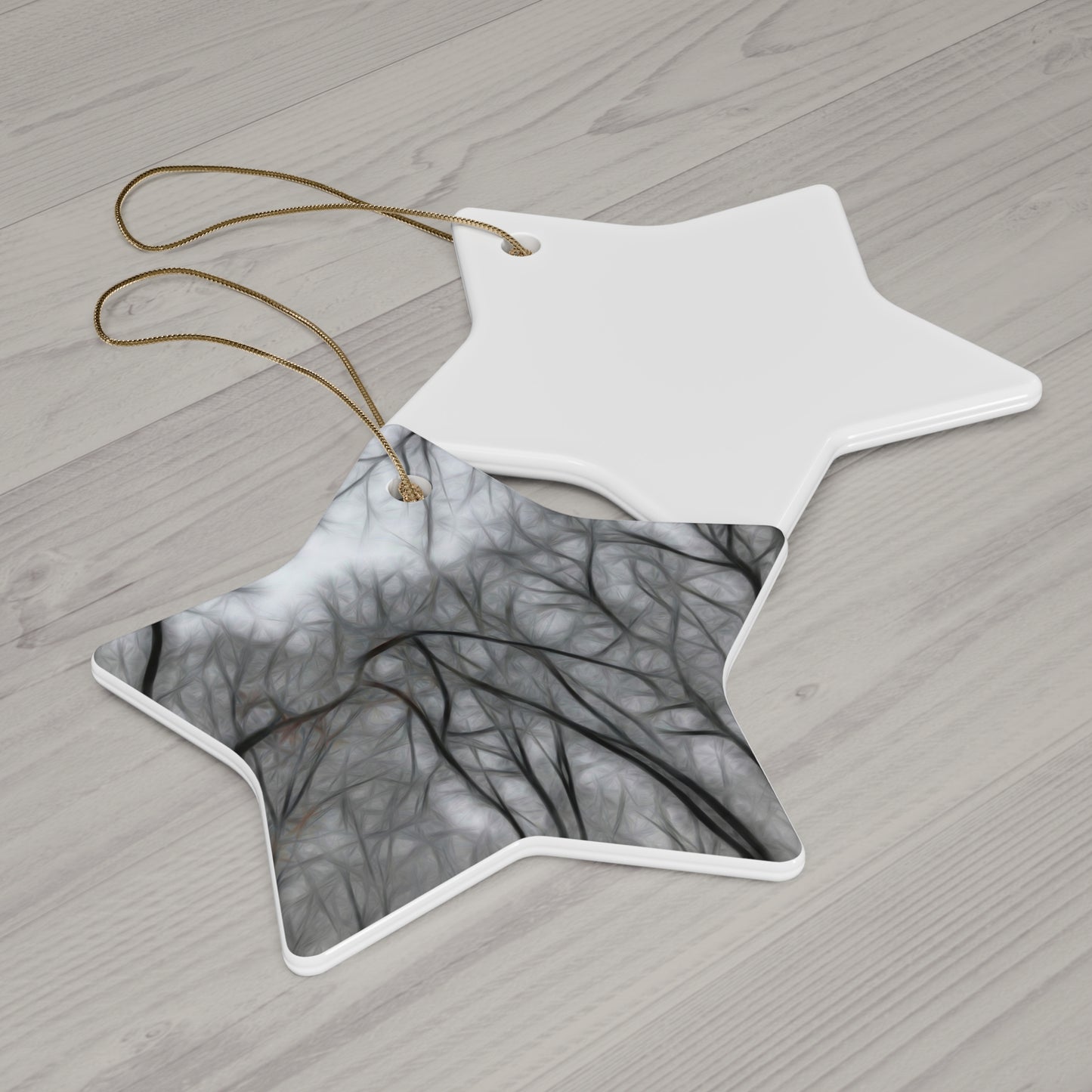 Calm Winter View Ceramic Star Ornament - Nature-Inspired Home Decor for Holidays