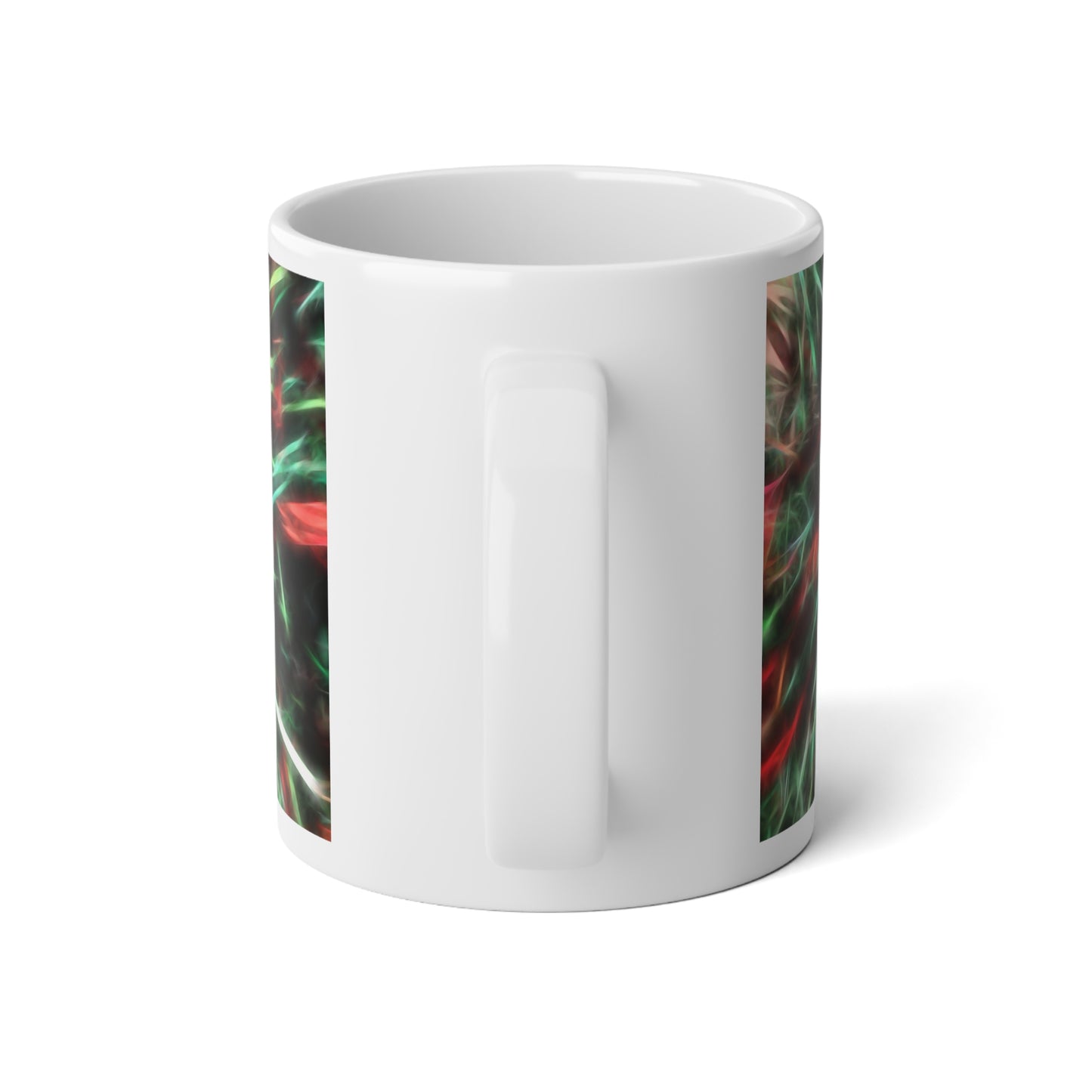 20oz Jumbo Mug — Festive Abstract Red & Green Holiday Garland Coffee Cup