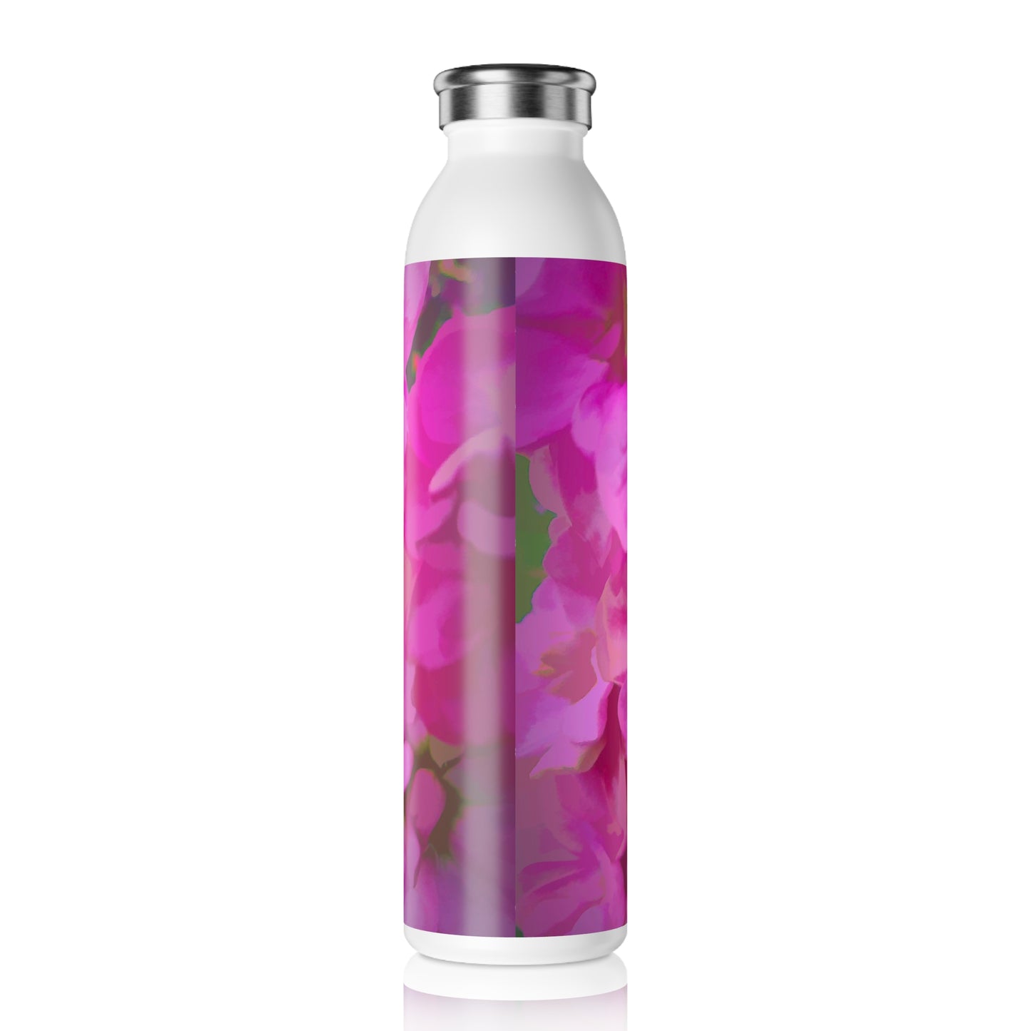Pink Floral Slim Water Bottle — Slim Insulated Stainless Steel Bottle
