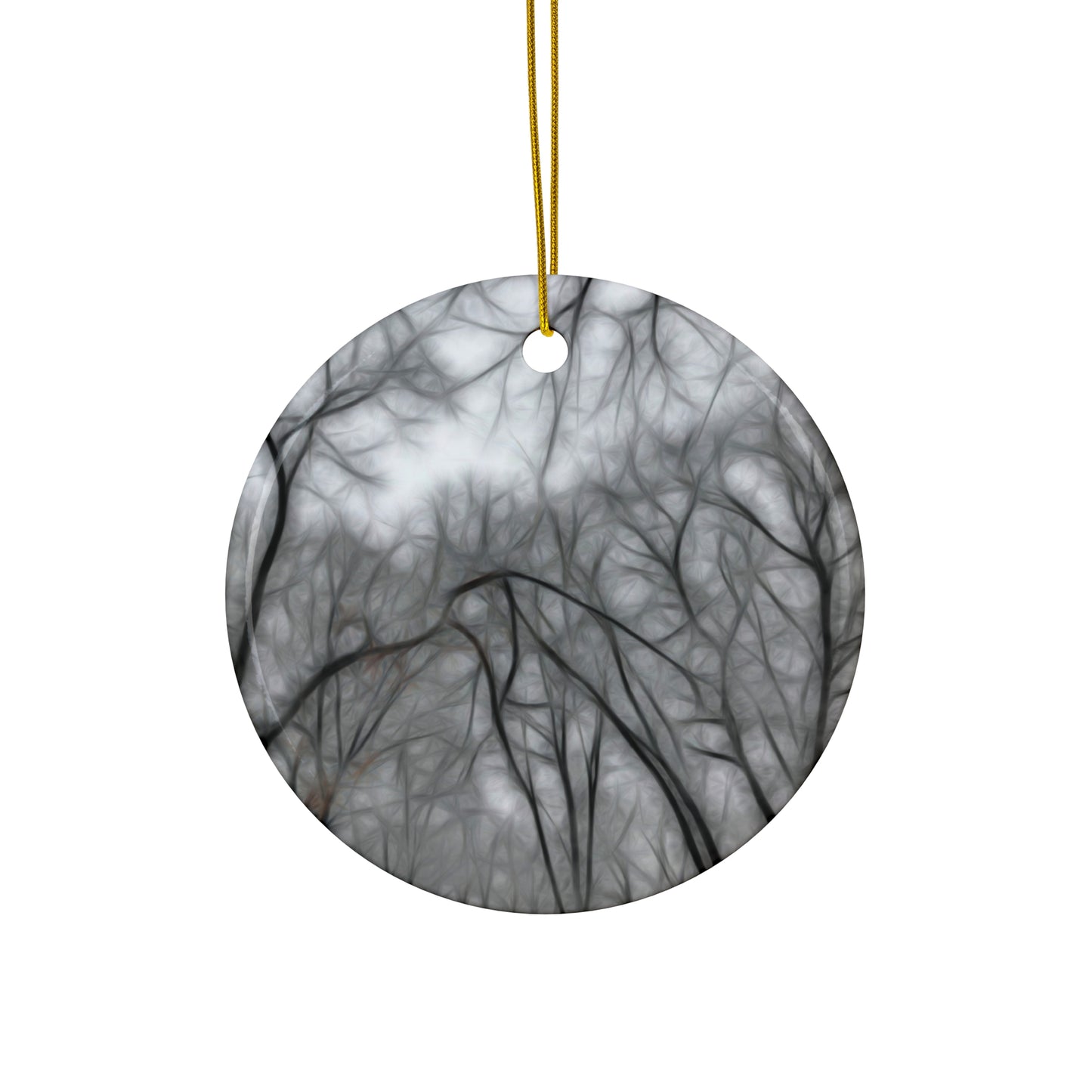 Calm Winter View Ceramic Star Ornament - Nature-Inspired Home Decor for Holidays