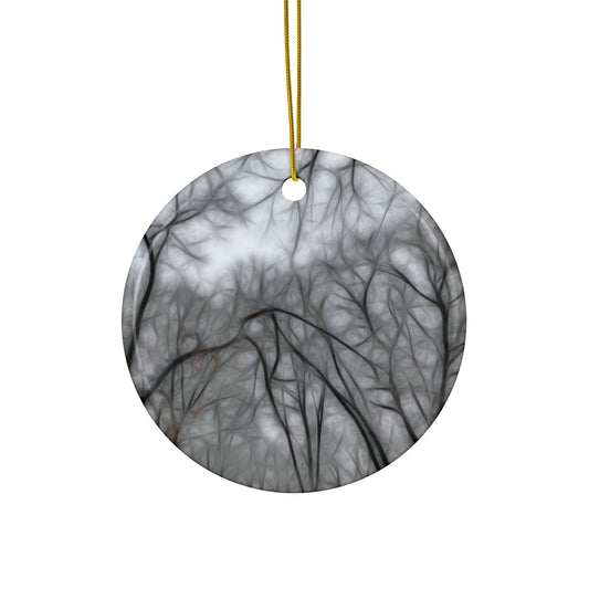 Calm Winter View Ceramic Star Ornament - Nature-Inspired Home Decor for Holidays