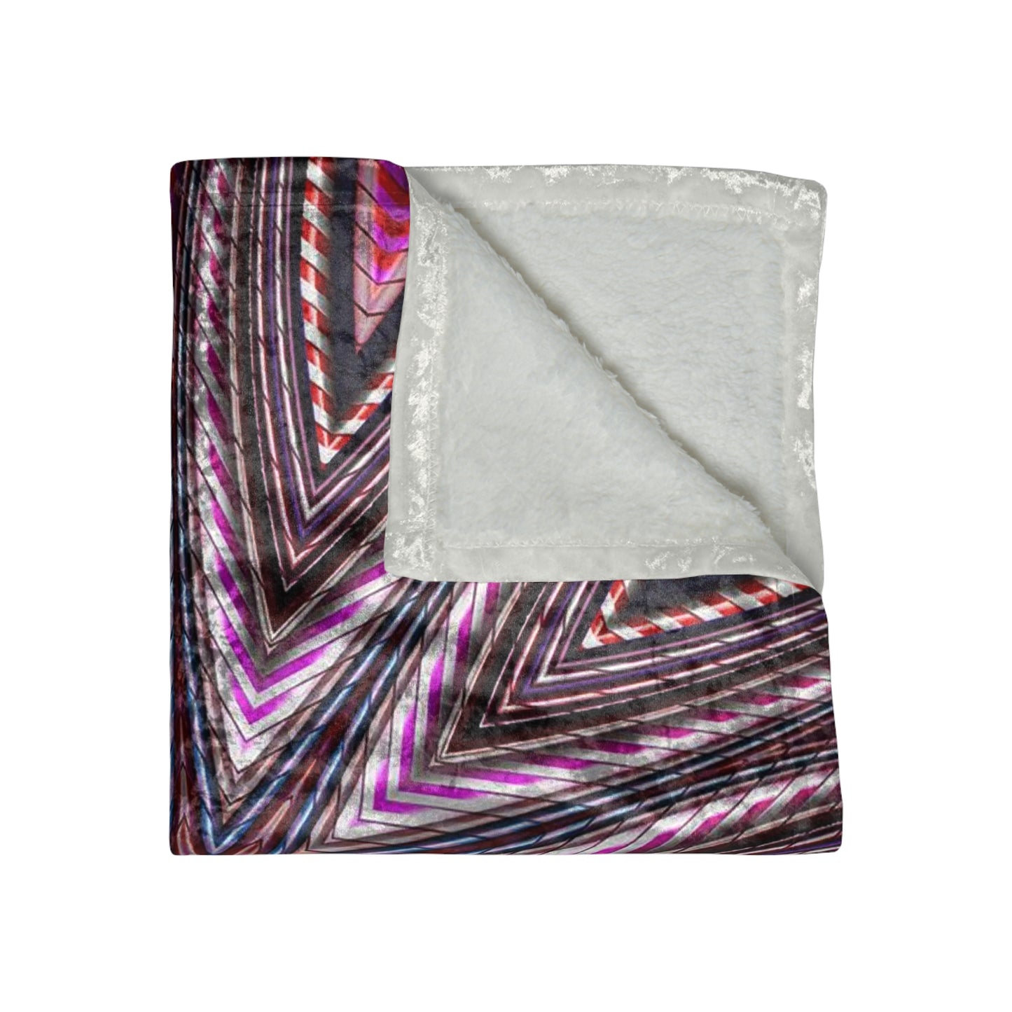 Candy Cane Kaleidoscope Crushed Velvet Blanket