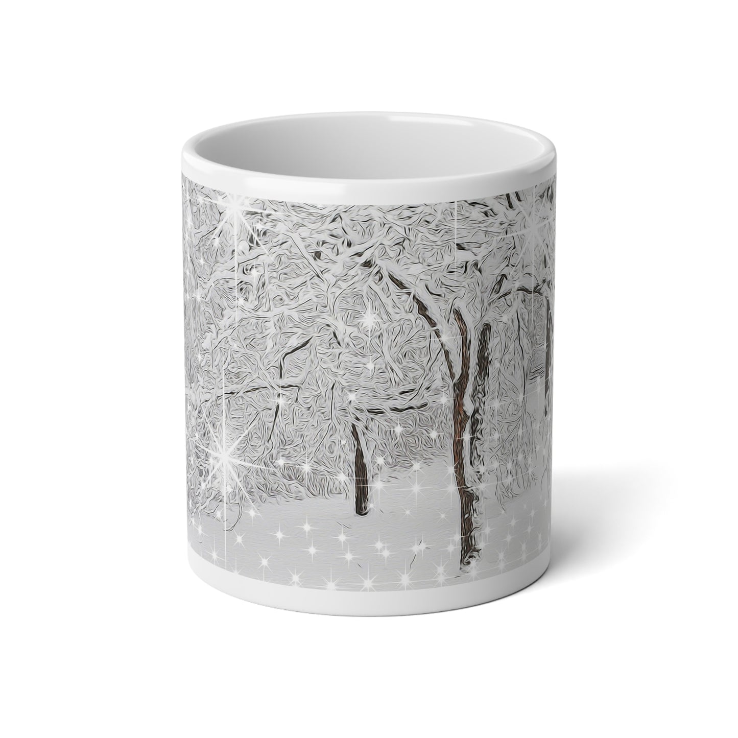 20oz Jumbo Mug — Snowy Winter Trees Scenic Coffee Cup