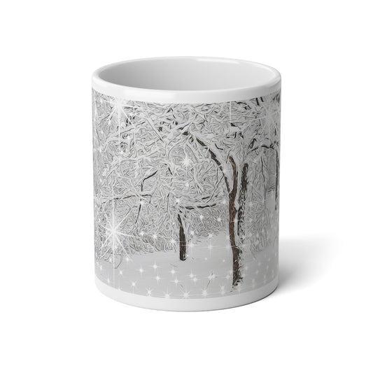 20oz Jumbo Mug — Snowy Winter Trees Scenic Coffee Cup