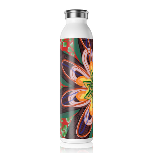 Fantasy Flower No 6 Slim Water Bottle | Floral Design, Eco-Friendly, Gift for Her, Fitness, Hydration Companion, Travel Mug