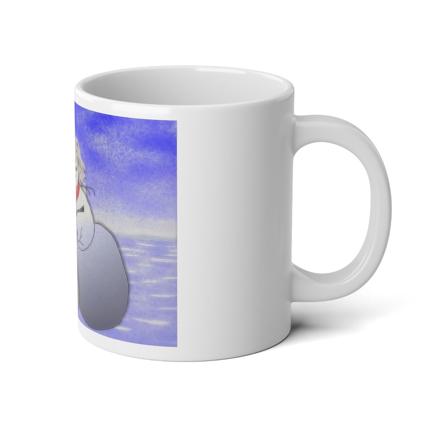 20oz Jumbo Mug — Cozy Kissing Snowman Winter Coffee Cup