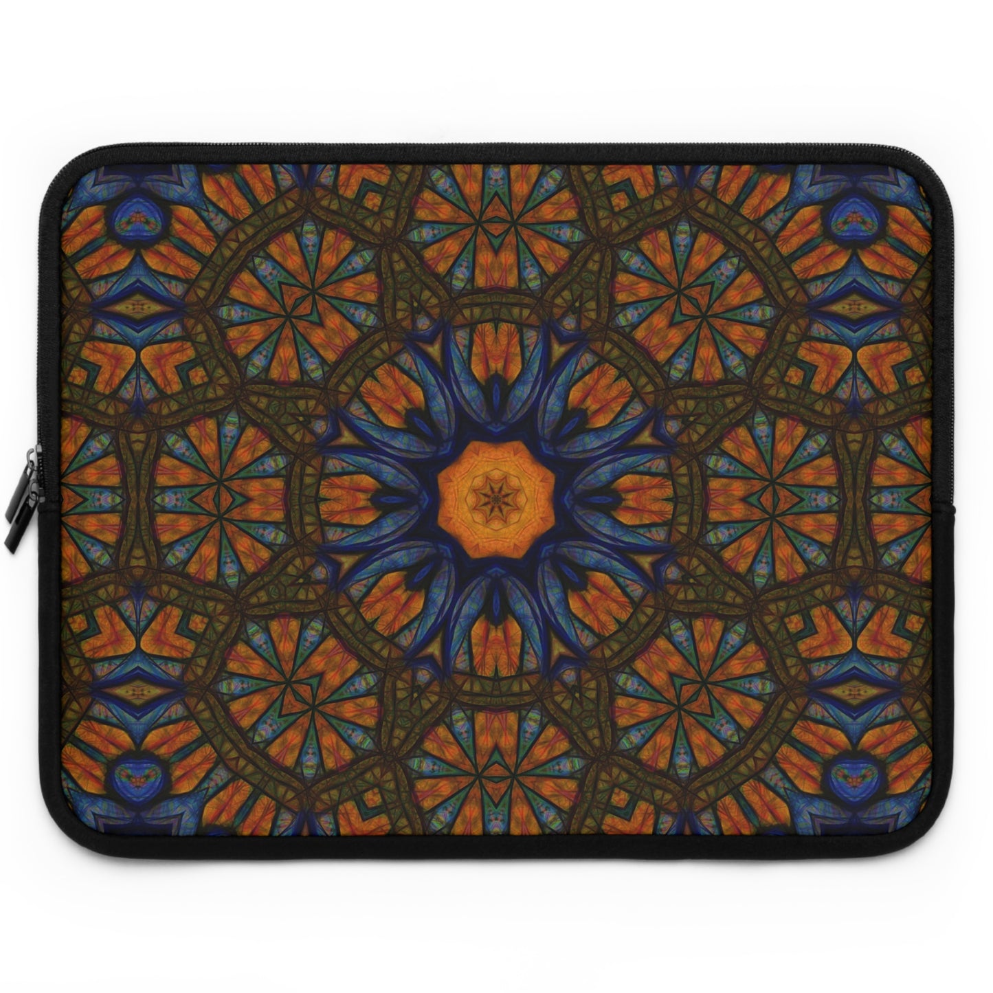 Blue Orange Sketchy Kaleidoscope Laptop Sleeve