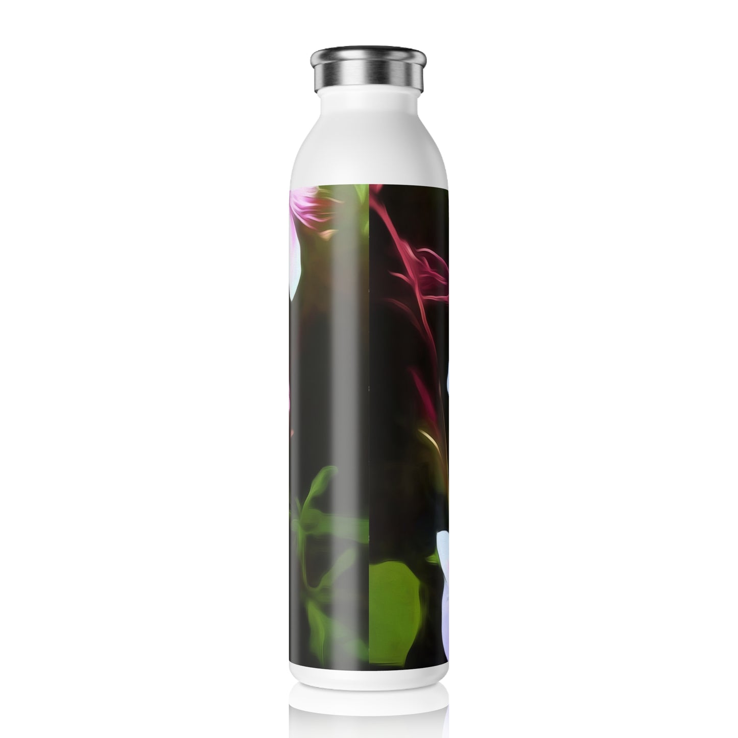 Pink and White Flower Detail Slim Water Bottle - Eco-Friendly Travel Hydration, Flower Design Bottle, Perfect Gift for Nature Lovers, Gym Companion, [...]
