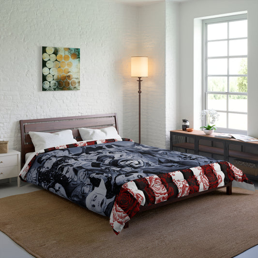 Silents With Striped Roses Comforter