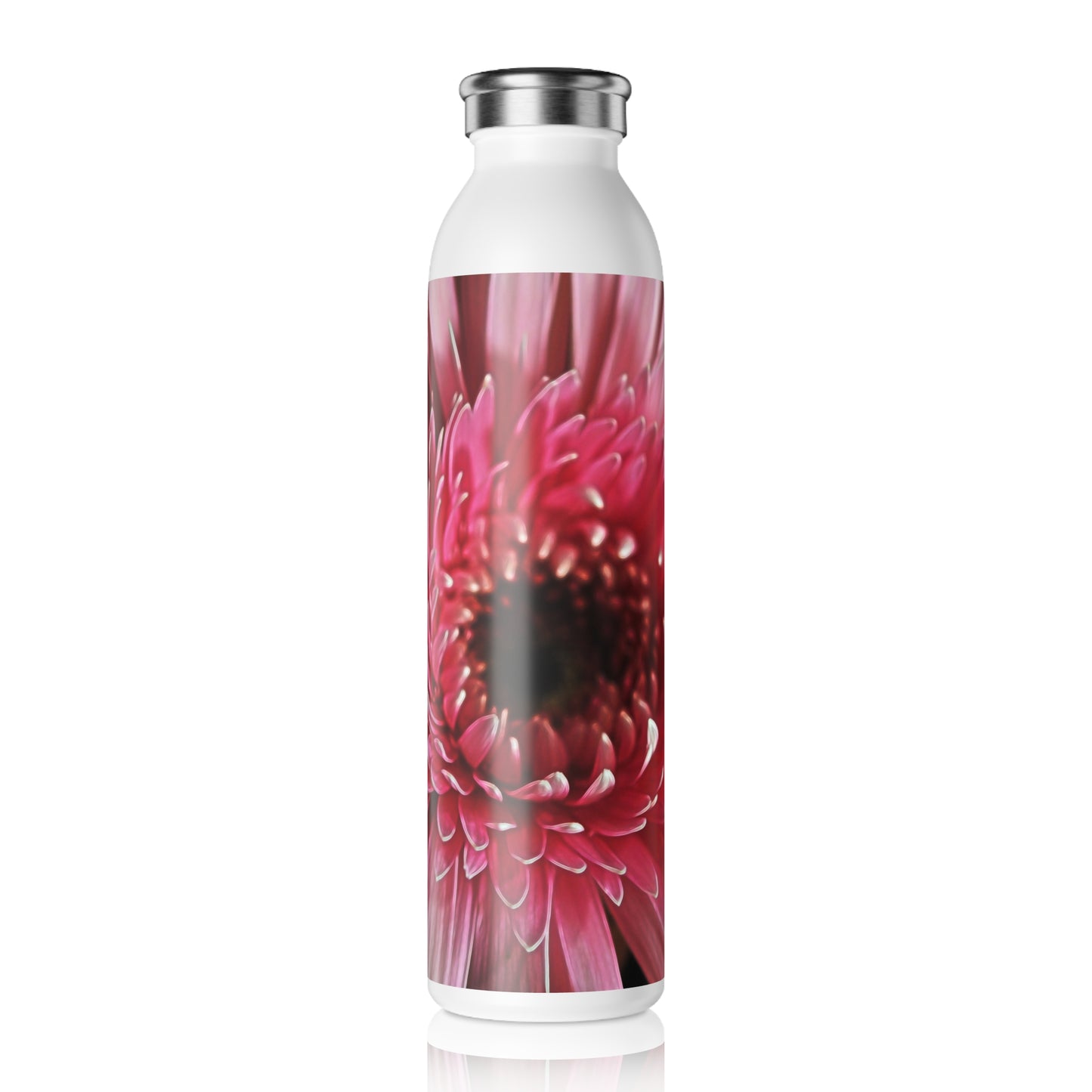 Pink Daisy Slim Water Bottle – Gerbera Blossom Insulated Bottle