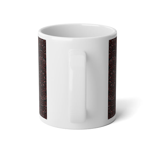 Red Swirl Kaleidoscope Jumbo Mug - 20oz Coffee Cup, Great for Gifts, Tea Lovers, Home Decor, Cozy Vibe, Unique Design
