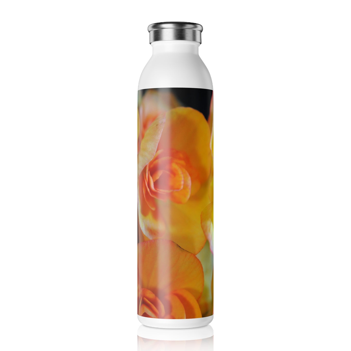 Orange Begonias Slim Water Bottle, Reusable Drink Container, Eco-Friendly Gift, Hydration Bottle, Summer Picnic Accessory, Floral [...]
