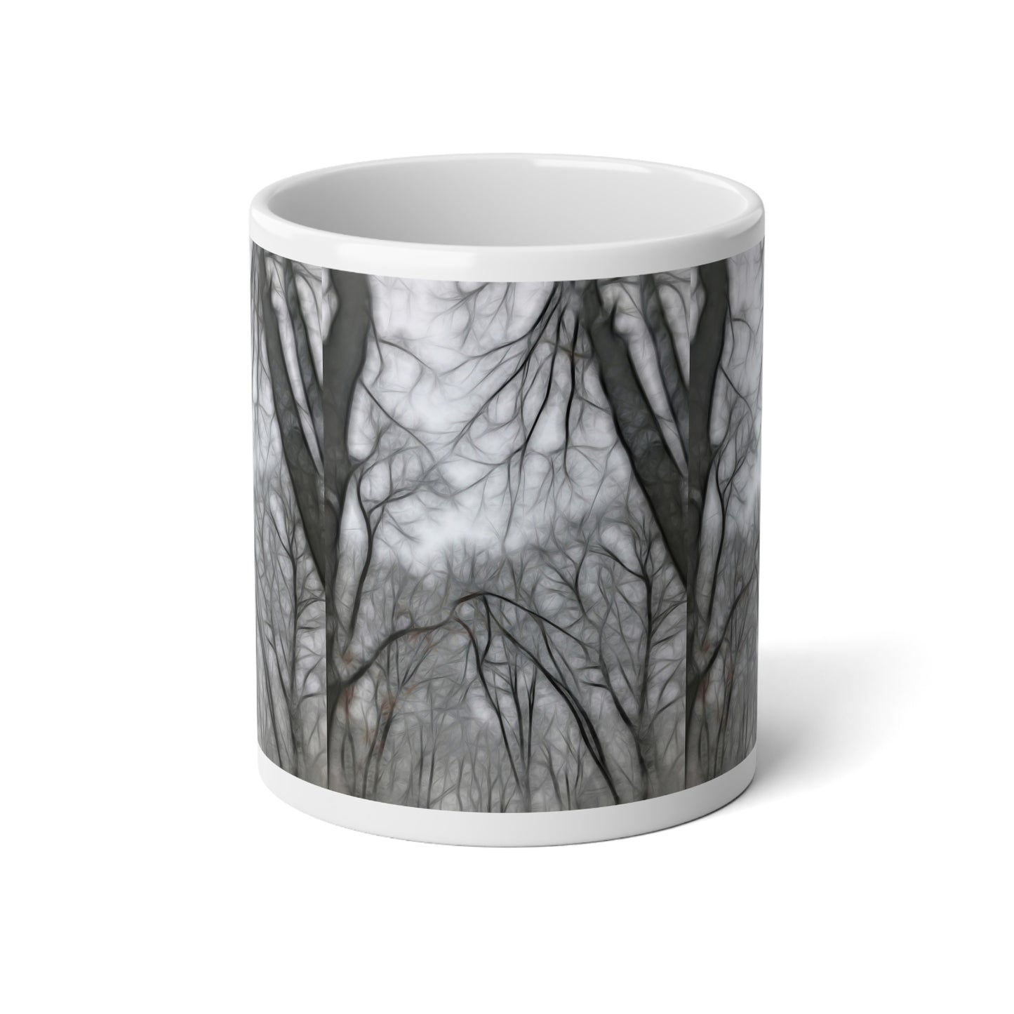 Calm Winter 20oz Jumbo Mug — Moody Winter Tree Silhouette Coffee Cup