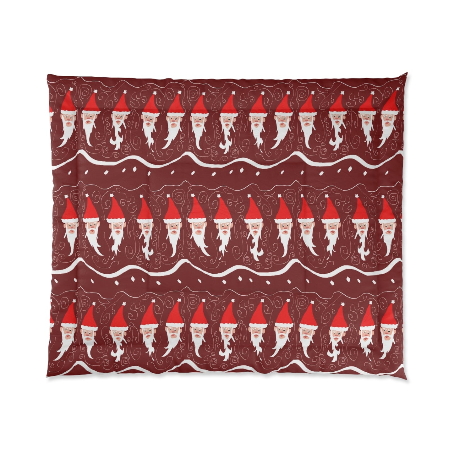 Santa Pattern Comforter — Festive Christmas Bedding